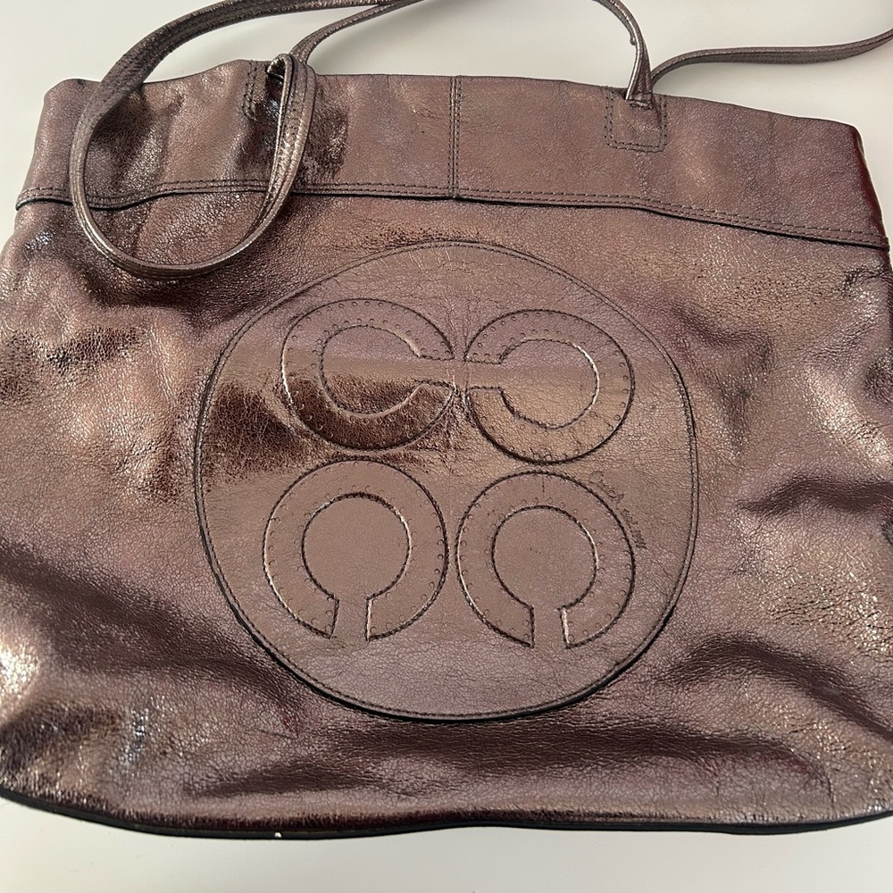 Coach bronze hobo shoulder tote bag